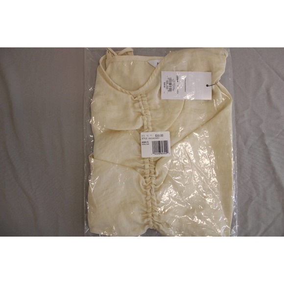 Women's Nine West Biege Ruched Drawstring Front Tank Size XL - Picture 2 of 5